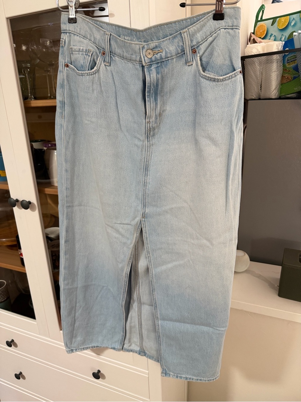 Old Navy Light Blue Straight-Leg Jeans Skirt